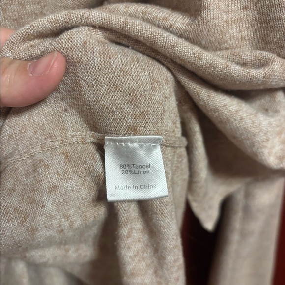 Tuckernuck Sweater Women’s Size XL / XXL Camel Brown Linen Preppy Minimalist - Picture 4 of 9